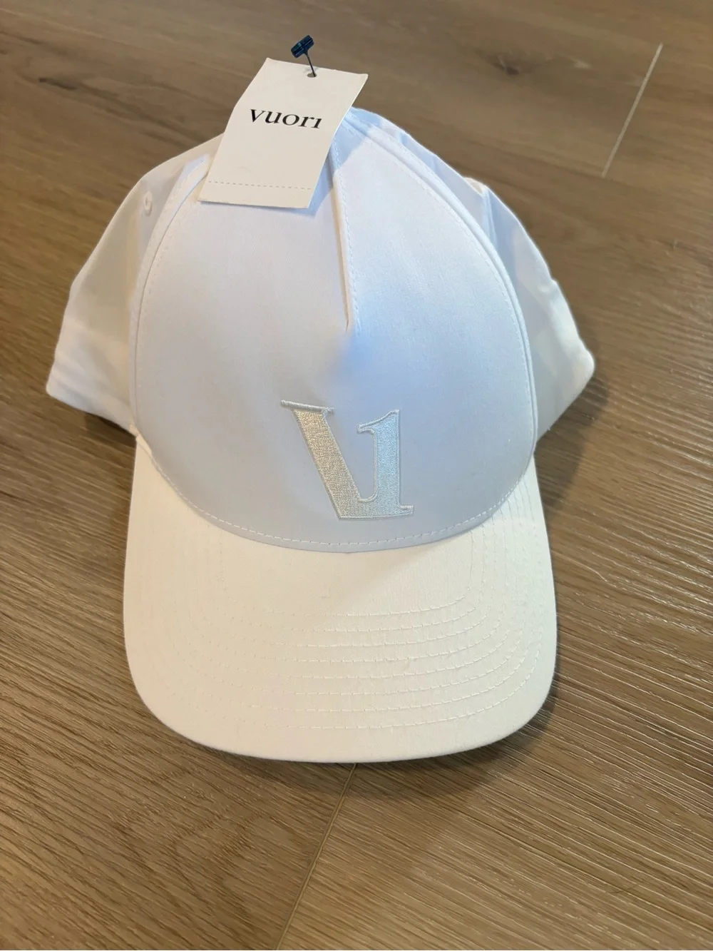 Vuori Magnitude Hat White Embroidered V Logo Cap